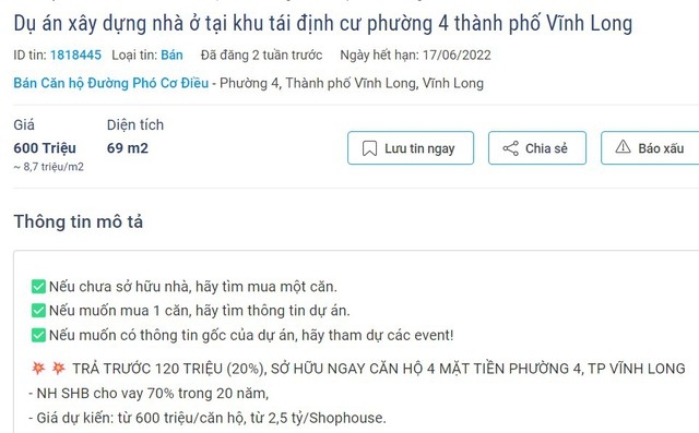 Tái diễn rao bán nhà ở xã hội trái phép qua mạng - Ảnh 1.