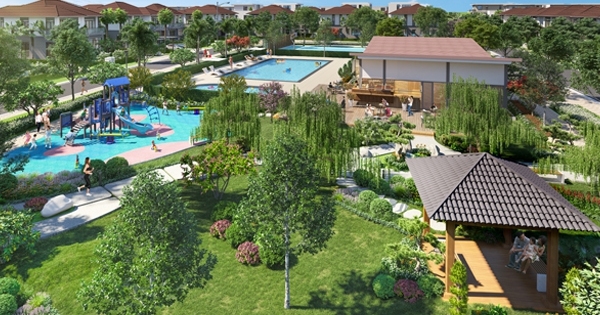 Những mảng xanh đắt giá bên trong khu biệt thự biệt lập Compound The Aqua