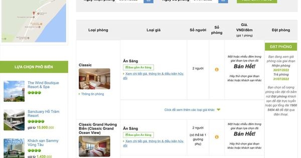 Hồ Tràm thiếu cơ sở lưu trú cao cấp, resort 5 sao liên tục hết phòng