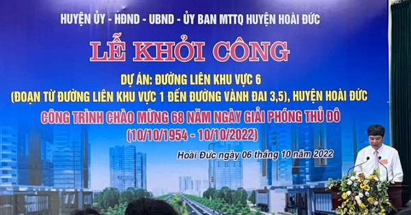 Hoài Đức khởi công tuyến LK6, gấp rút hoàn thiện các tiêu chí lên quận